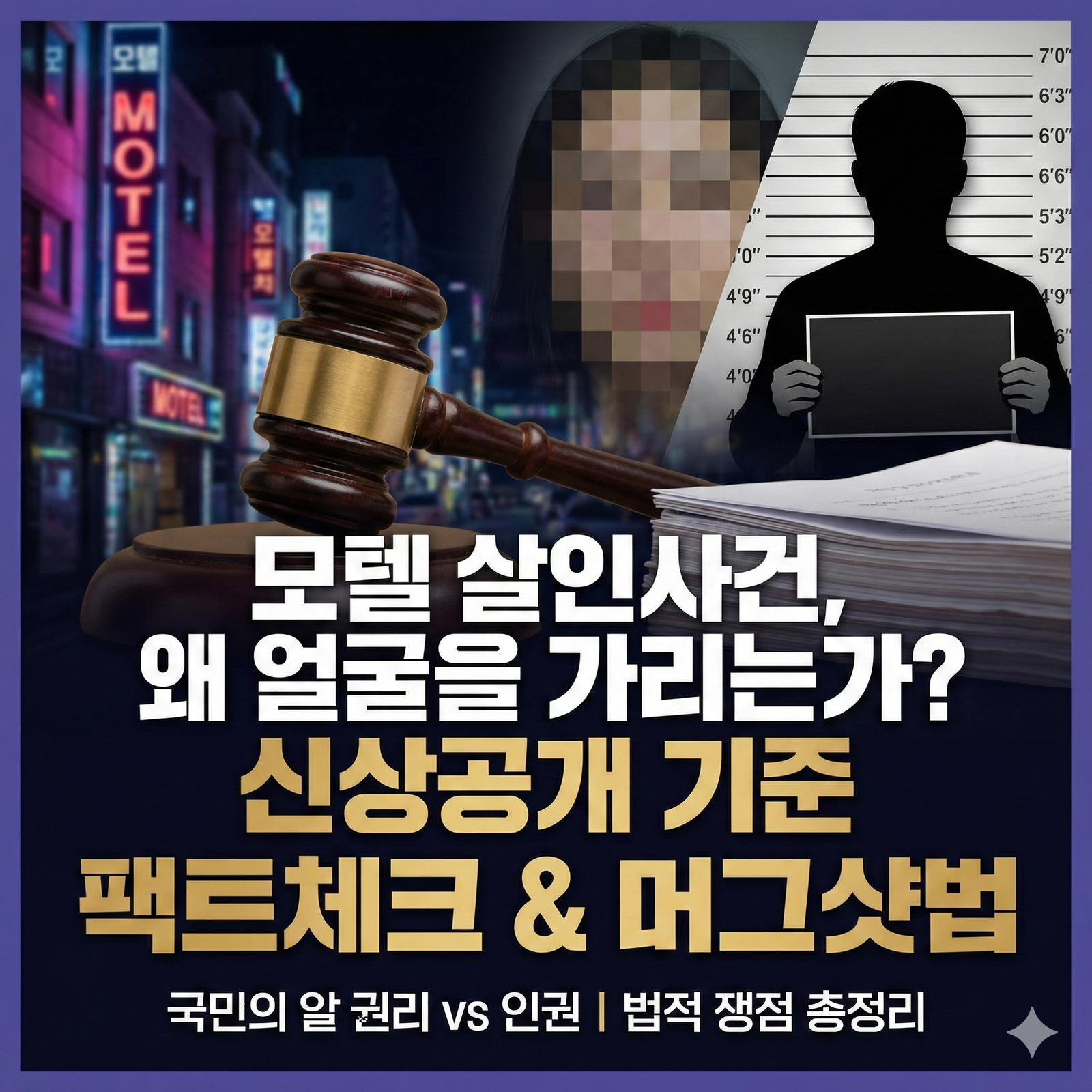 모텔 살인사건 신상공개 기준 총정리 (피의자 얼굴 공개, 왜 누구는 되고 누구는 안 될까? 2026년 법적 팩트체크)
