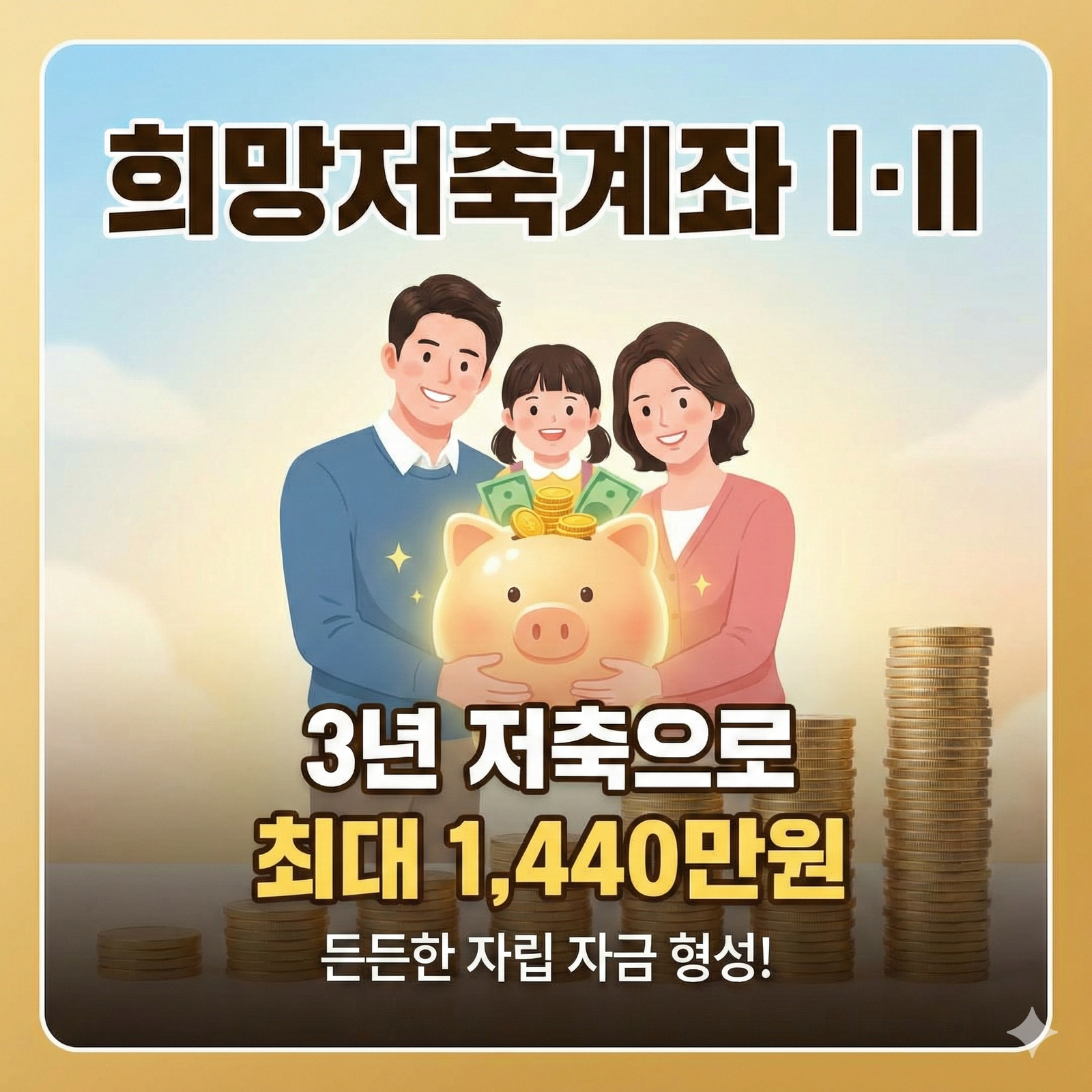 [희망저축계좌 I·II] 3년 저축으로 최대 1,440만 원 자립 자금 형성