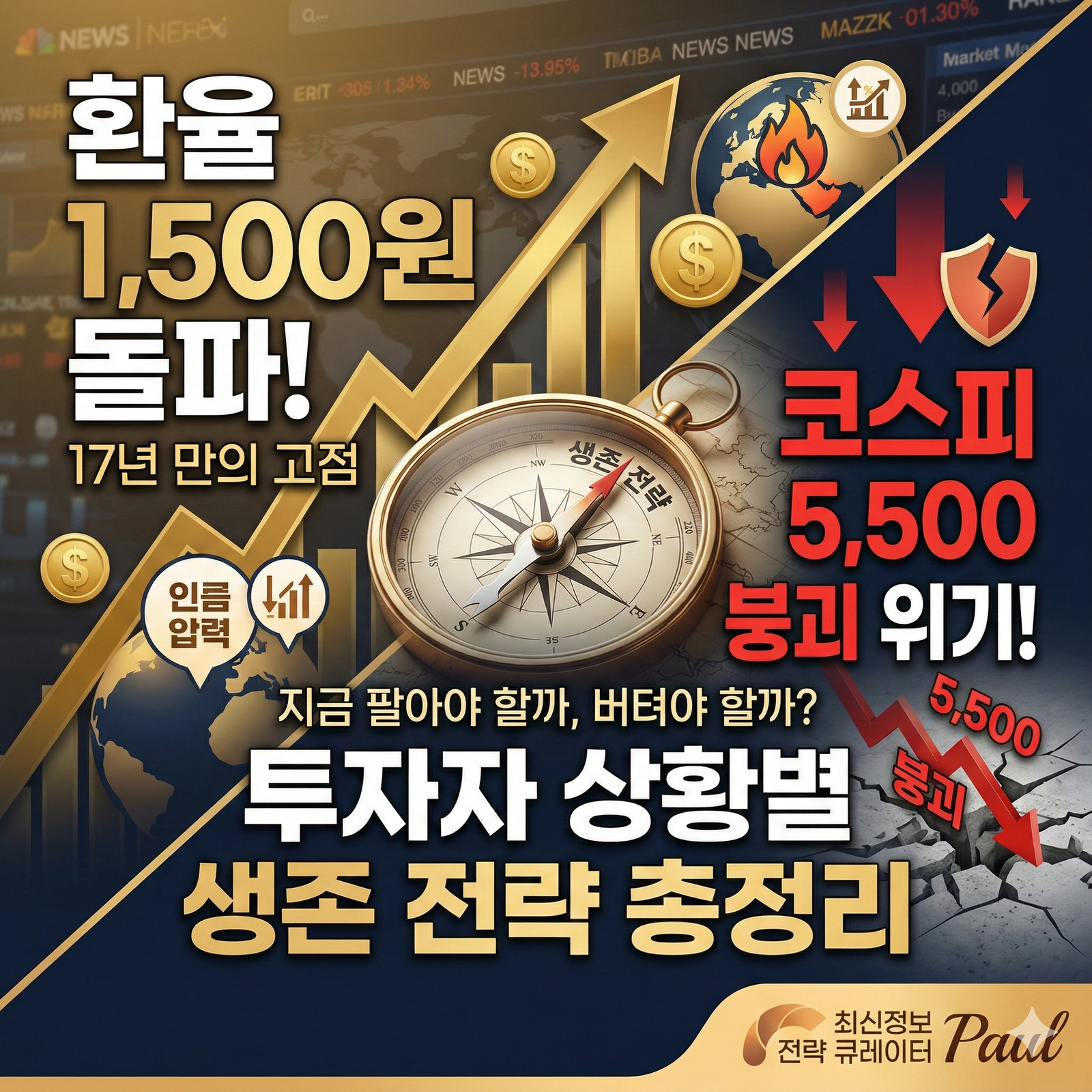 환율 1,500원 돌파와 코스피 5,500 붕괴 위기 대응 전략
